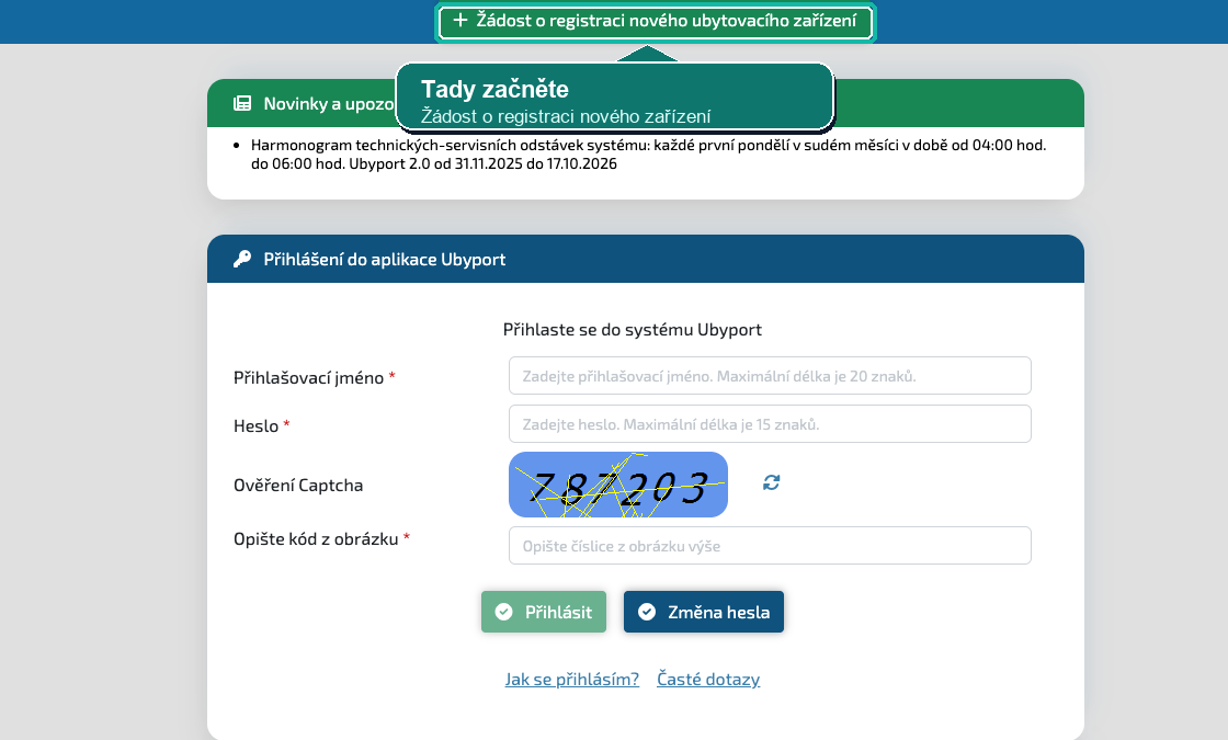 Ubyport registration request button